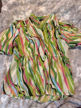 Piano Pastel Button Up Y2K Blouse